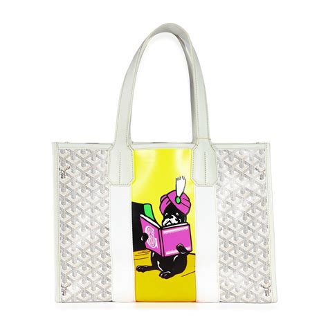 white goyardine tote